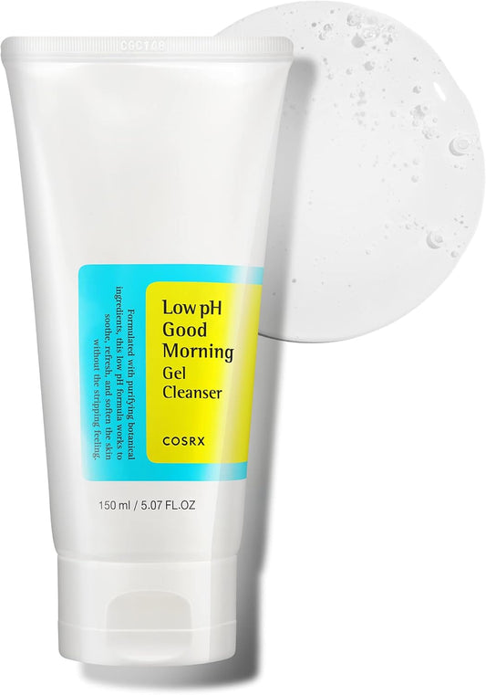 Low Ph Good Morning Gel Cleanser 150Ml, Daily Mild Face Cleanser for Sensitive Skin with BHA & Tea Tree Oil, PH Balancing, No Parabens, No Sulfates, Korean Skincare